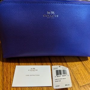 Coach purple makeup pouch clutch